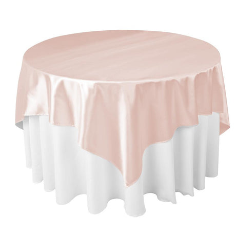 Blush Satin Overlay Tablecloth 60" x 60"