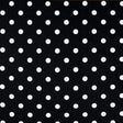 1/2" Half inches White Polka Dot on Black Poly Cotton Fabric