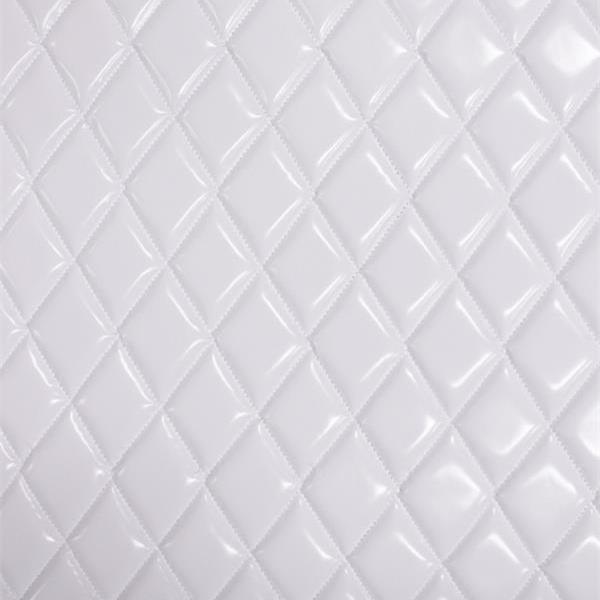 White Matte Dull Quilted Vinyl Fabrics