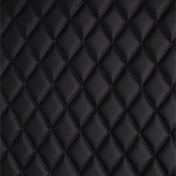 Black Grain Texture Quilted Vinyl Fabrics