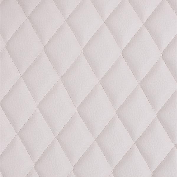 White Grain Texture Quilted Vinyl Fabrics