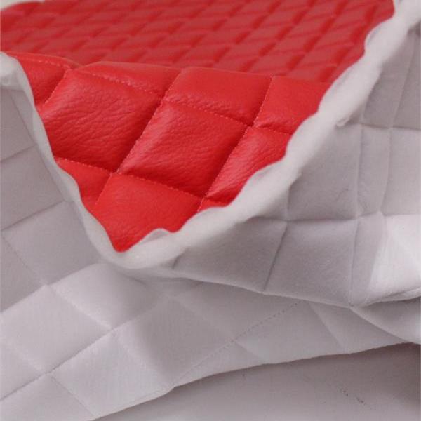 Red Grain Texture Quilted Vinyl Fabrics