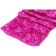 ( 3 Pack ) Fuchsia Rosette Satin Table Runner