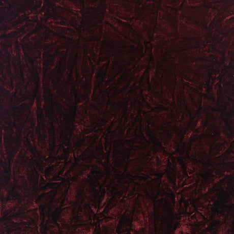 Burgundy Flocking Crushed Velvet Fabric / 50 Yards Roll