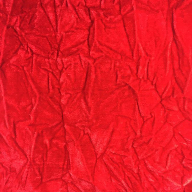 Light Red Flocking Crushed Velvet Fabric / 50 Yards Roll