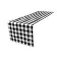 (4 / Pack ) 14 in. x 100 in. White and Black Polyester Gingham Checkered Table Runner