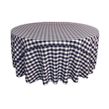 Navy Polyester Checkered Round 108"