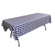 White Royal Gingham Checkered Polyester Rectangular Tablecloth 90" x 132"