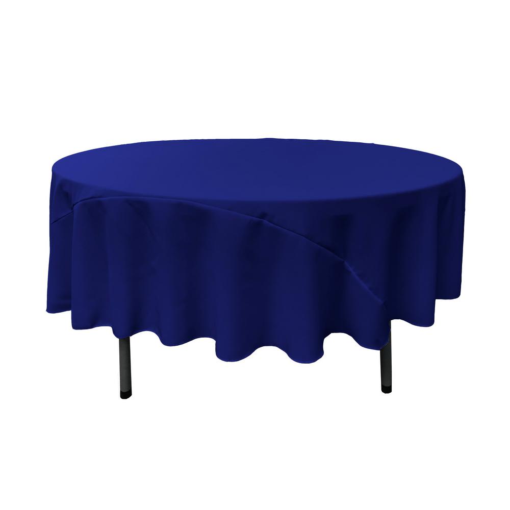 90" Royal Blue Polyester Round Tablecloth