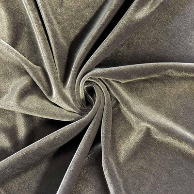 Charcoal Stretch Velvet Fabric / 60 Yards Roll