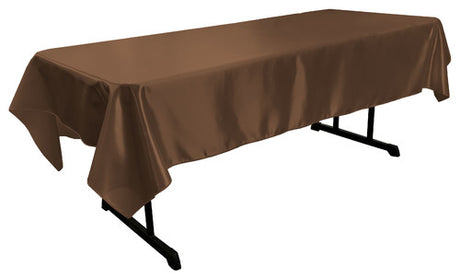 Brown Bridal Satin Rectangular Tablecloth 60 x 108"