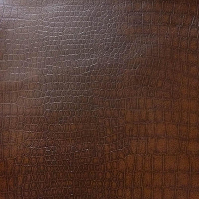 Brown Crocodile 100% PU Soft Skin Faux Leather Vinyl Fabric / 40 Yards Roll