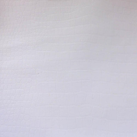 White Crocodile 100% PU Faux Leather Vinyl Fabric