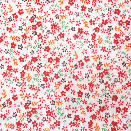 Red Mini Flower Poly Cotton Fabric