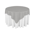 Heather Grey Square Polyester Overlay Tablecloth 72" x 72"