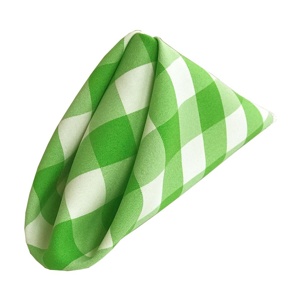 (12 / Pack) White Lime 18" Checkered Polyester Napkin