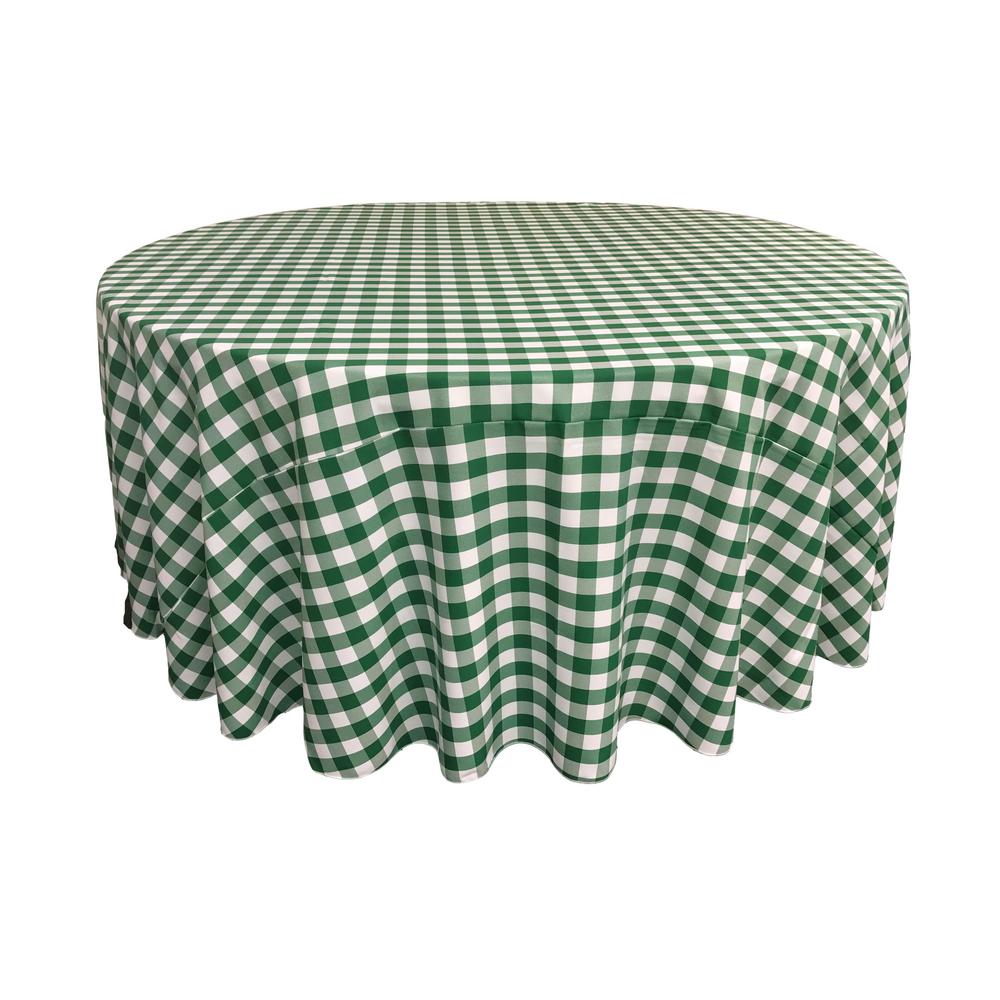 Hunter Green Polyester Checkered Round 108"