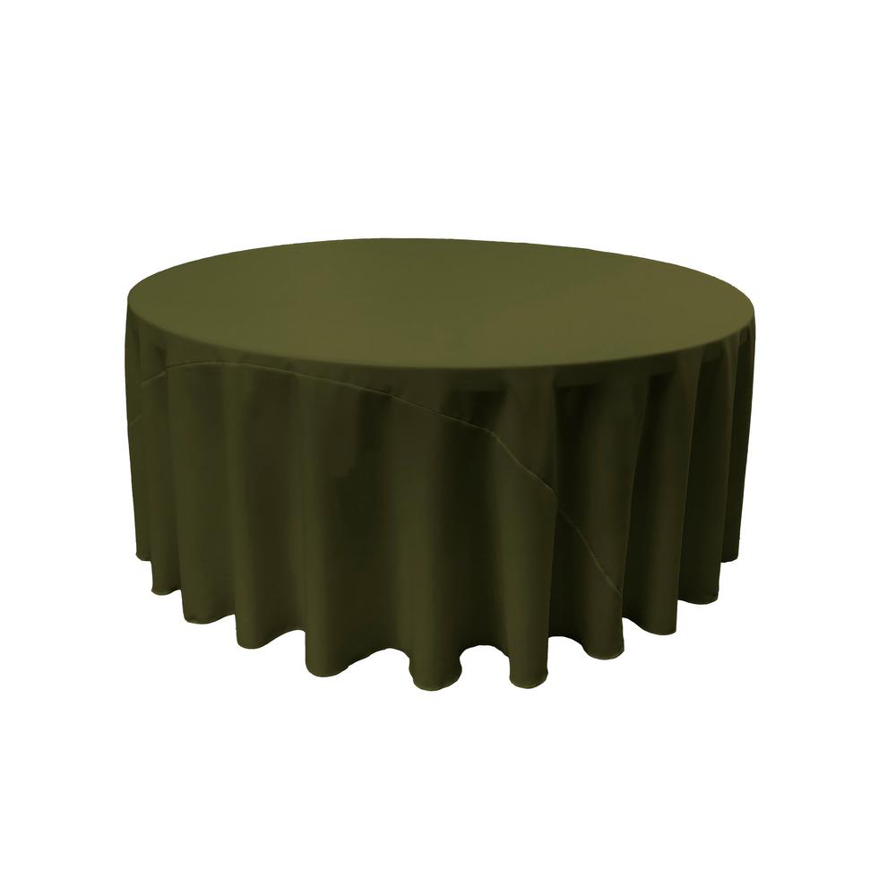 Olive 100% Polyester Round Tablecloth 108"