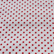 1/4" Quarter inches Red Polka Dot on White Poly Cotton Fabric