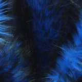 Blue Black Faux Fake Fur Husky Long Pile