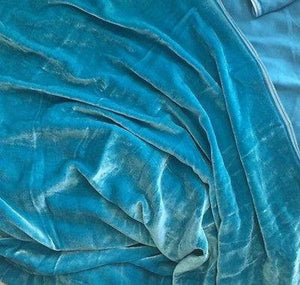 Turquoise Silk Velvet Fabric