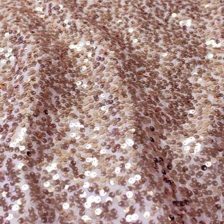 Champagne Rain Drop Sequin Taffeta Fabric