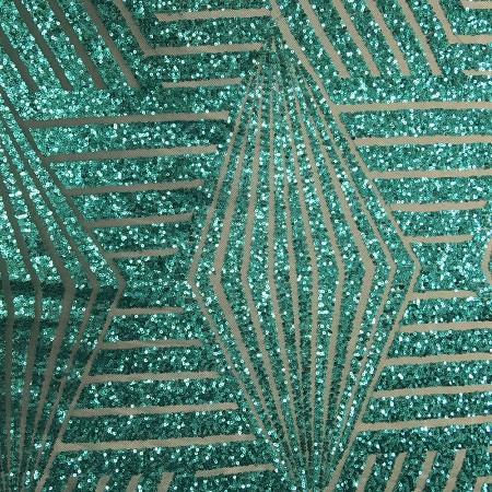 Aqua Teal Bombshell Stretch Sequin Fabric