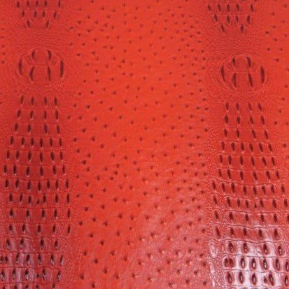 Red Mutant Ostrich Gator Embossed Vinyl Fabric / 50 Yards Roll