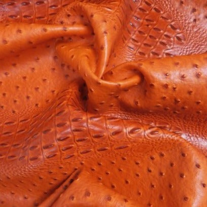 Orange Mutant Ostrich Gator Embossed Vinyl Fabric / 50 Yards Roll