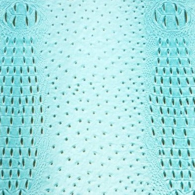 Light Blue Mutant Ostrich Gator Embossed Vinyl Fabric / 50 Yards Roll