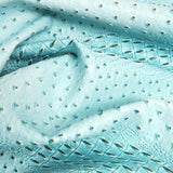 Light Blue Mutant Ostrich Gator Embossed Vinyl Fabric / 50 Yards Roll