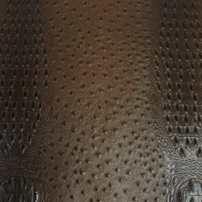 Brown Mutant Ostrich Gator Embossed Vinyl Fabric / 50 Yards Roll