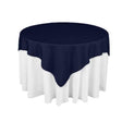 Navy Blue Square Polyester Overlay Tablecloth 72" x 72"