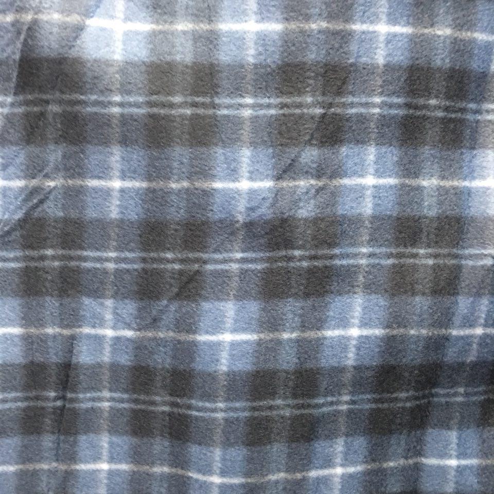 Navy blackTartan Plaid Checkered Anti Pill Plaid Fleece Fabric 