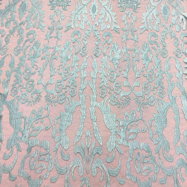 Mint Vanity Flare Sheer Lace Dress Fabric