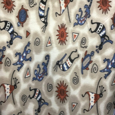 Kokopelli Gray Fleece Fabric