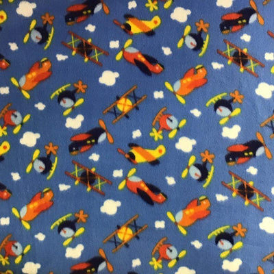 Helicopters & Airplanes Anti Pill Fleece Fabric