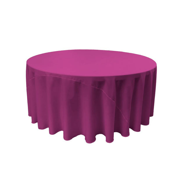 Magenta 100% Polyester Round Tablecloth 132"