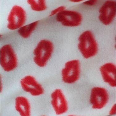 Lipstick Kisses Fleece Fabric Prints