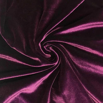 Plum Stretch Velvet Fabric / 60 Yards Roll