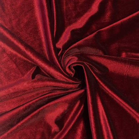 Burgundy Stretch Velvet Fabric