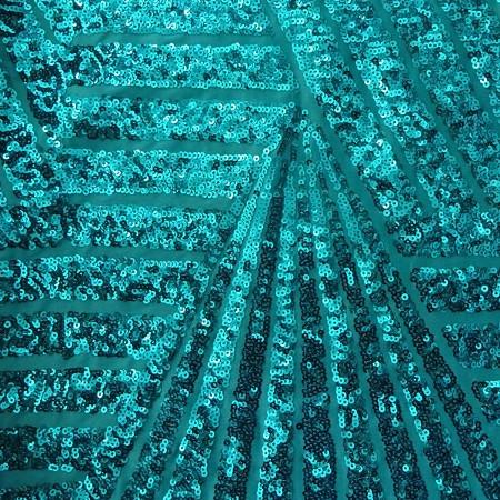 Turquoise Bombshell Stretch Sequin Fabric