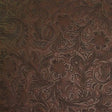 Brown Western Floral Pu Leather Vinyl Fabric / 50 Yards Roll