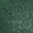 Teal Western Floral Pu Leather Vinyl Fabric / 50 Yards Roll