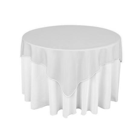 White Square Polyester Overlay Tablecloth 85" x 85"